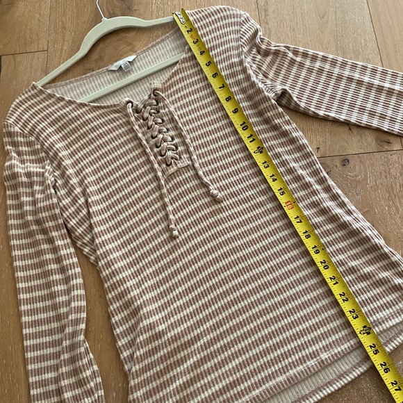 LUCKY BRAND 🍀 lace front striped woven top (M) - Picture 13 of 15